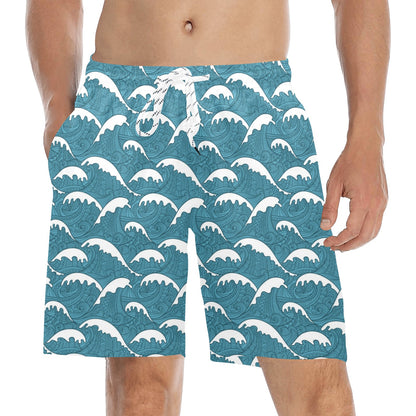 Surf Wave Tribal Design Men's Swim Trunks Beach Shorts