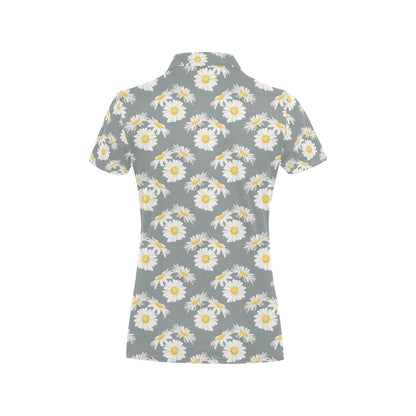 Daisy Pattern Print Design DS09 Women's Polo Shirt