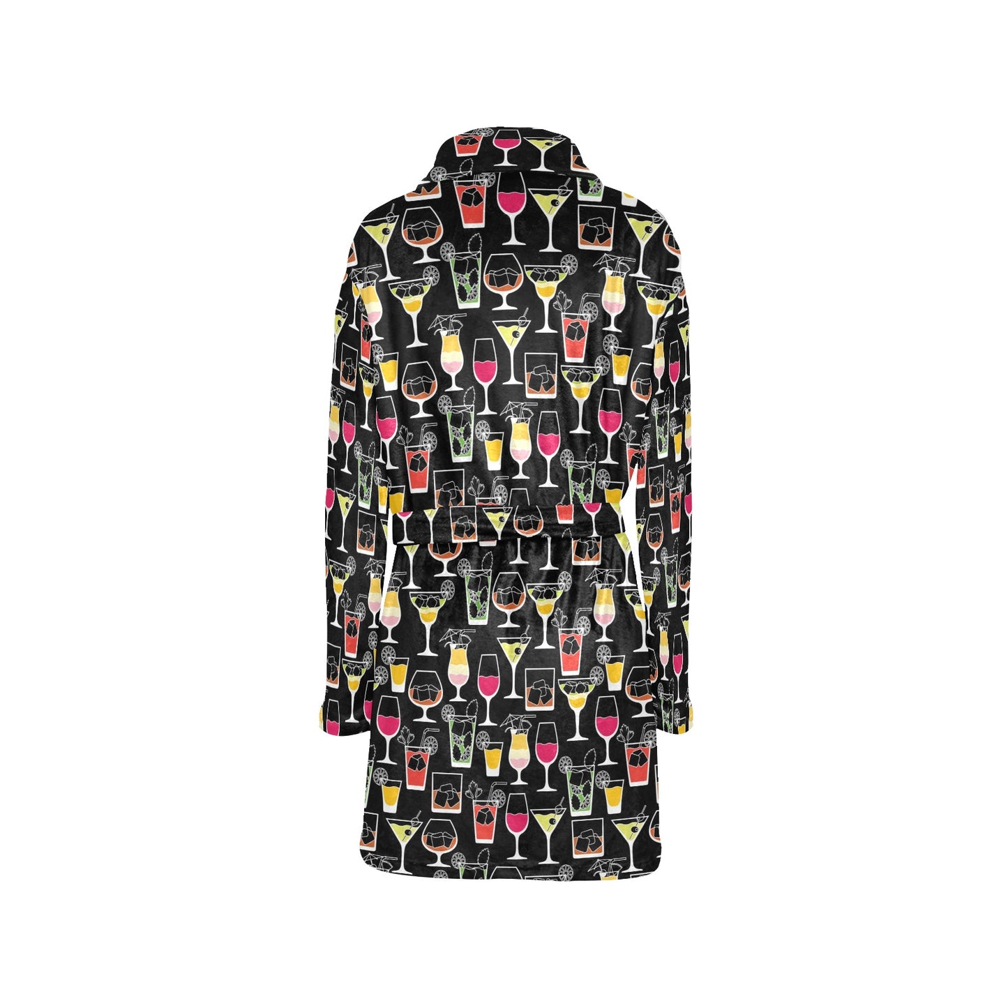 Cocktail Pattern Print Design 01 Women's Fleece Robe