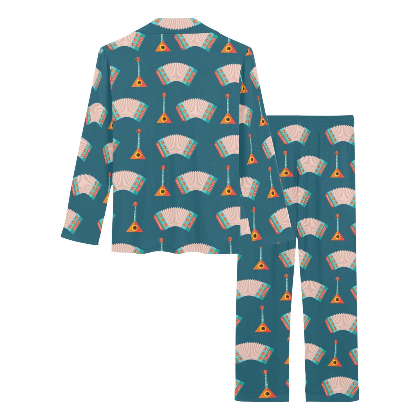 Accordion Print Design LKS402 Women's Long Pajama Set