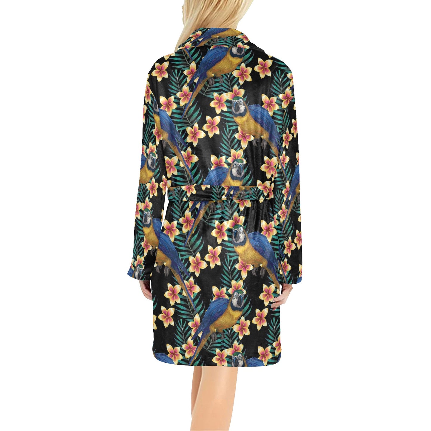 Macaw Pattern Print Design 01 Women's Fleece Robe