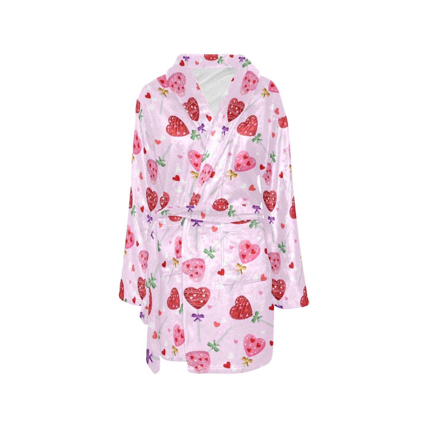 Lollipop Pattern Print Design LL07 Women's Fleece Robe