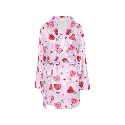 Lollipop Pattern Print Design LL07 Women's Fleece Robe