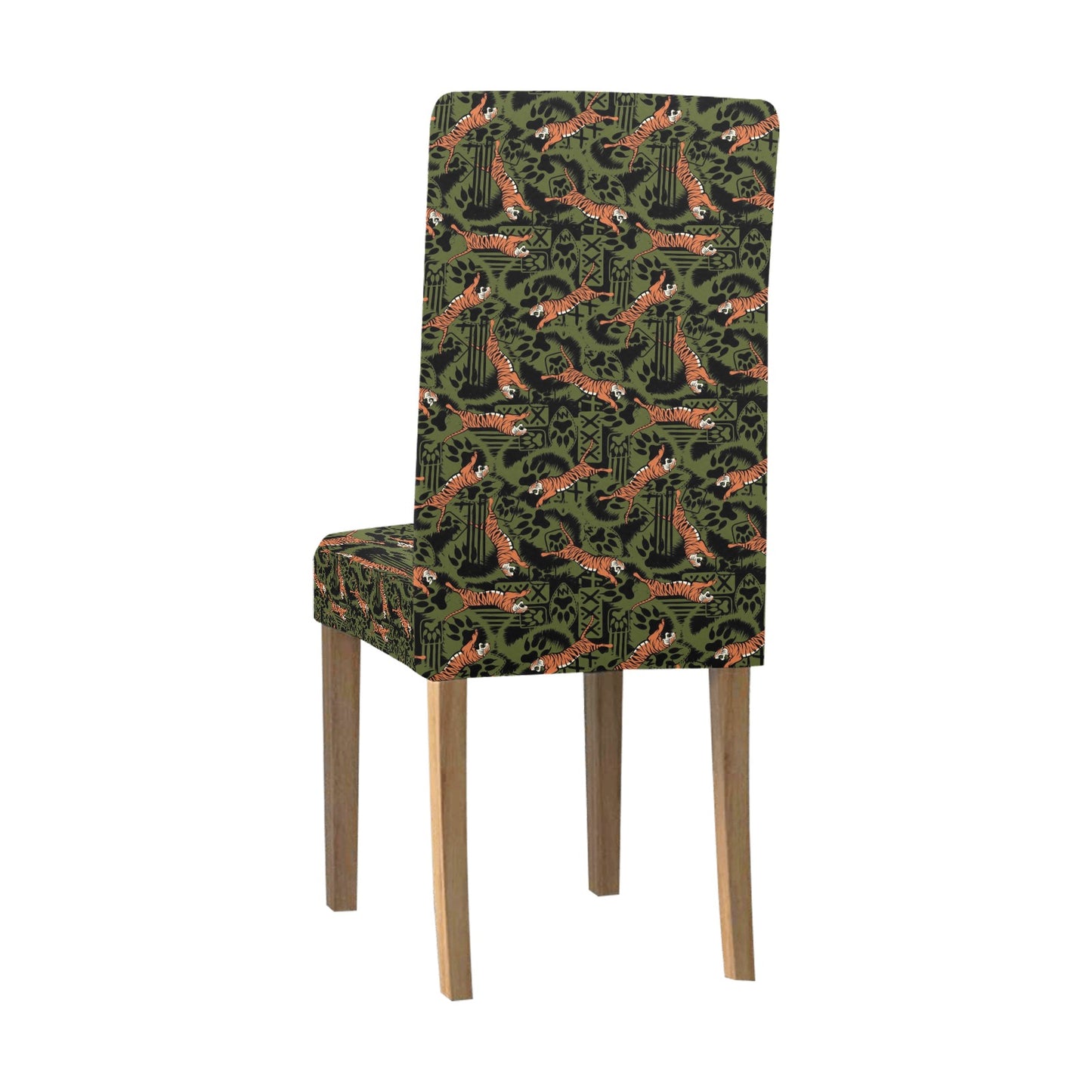 Tiger Pattern Print Design LKS303 Dining Chair Slipcover