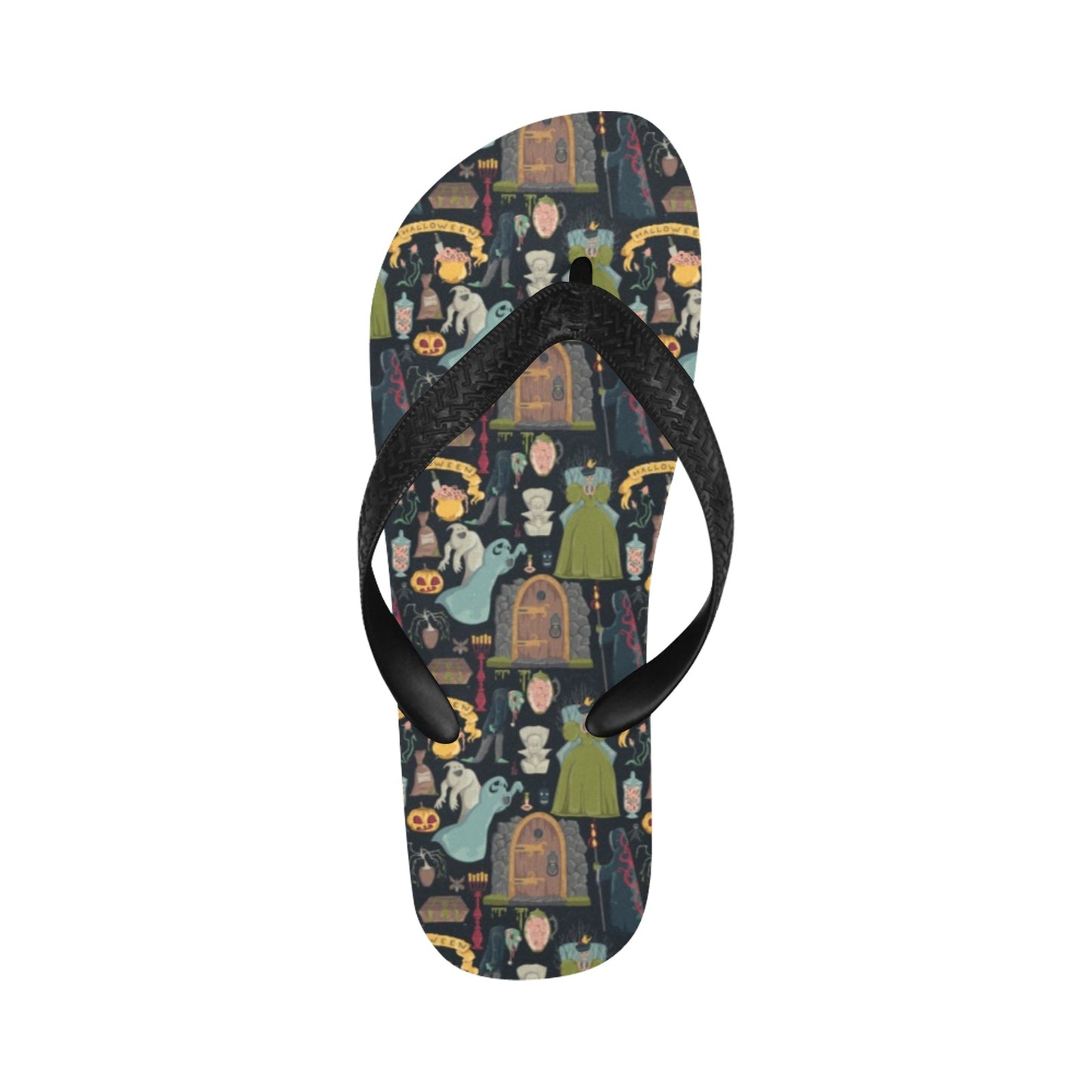Creepy Halloween Print Design LKS304 Flip Flops