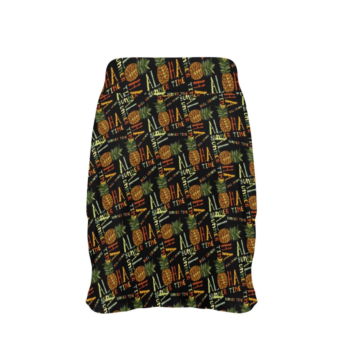 Aloha Hawaii Time Design Themed Print 17" Golf & Pickleball Skort with Pockets