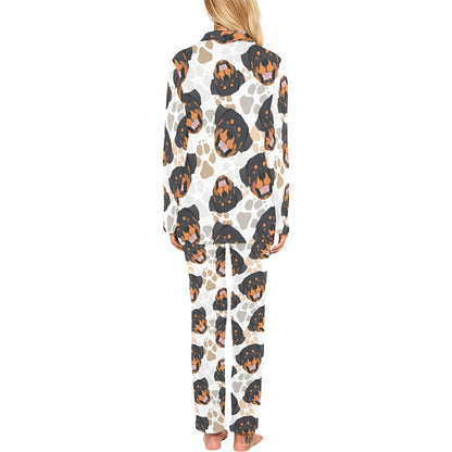 Rottweiler Pattern Print Design A03 Women's Long Pajama Set
