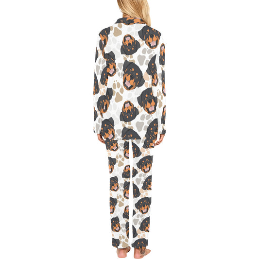 Rottweiler Pattern Print Design A03 Women's Long Pajama Set