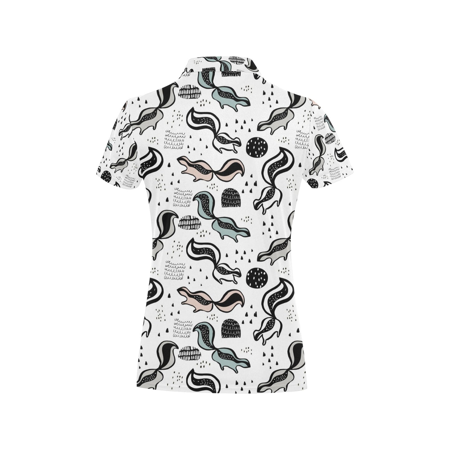 Skunk Print Design LKS303 Women's Polo Shirt