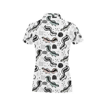 Skunk Print Design LKS303 Women's Polo Shirt