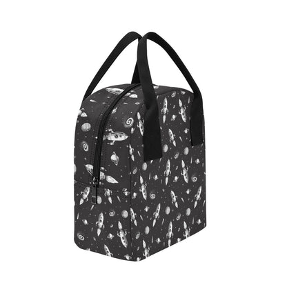 Space Rocket Print Design LKS303 Insulated Lunch Bag