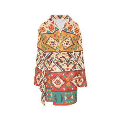 Navajo Pattern Print Design A01 Women's Fleece Robe