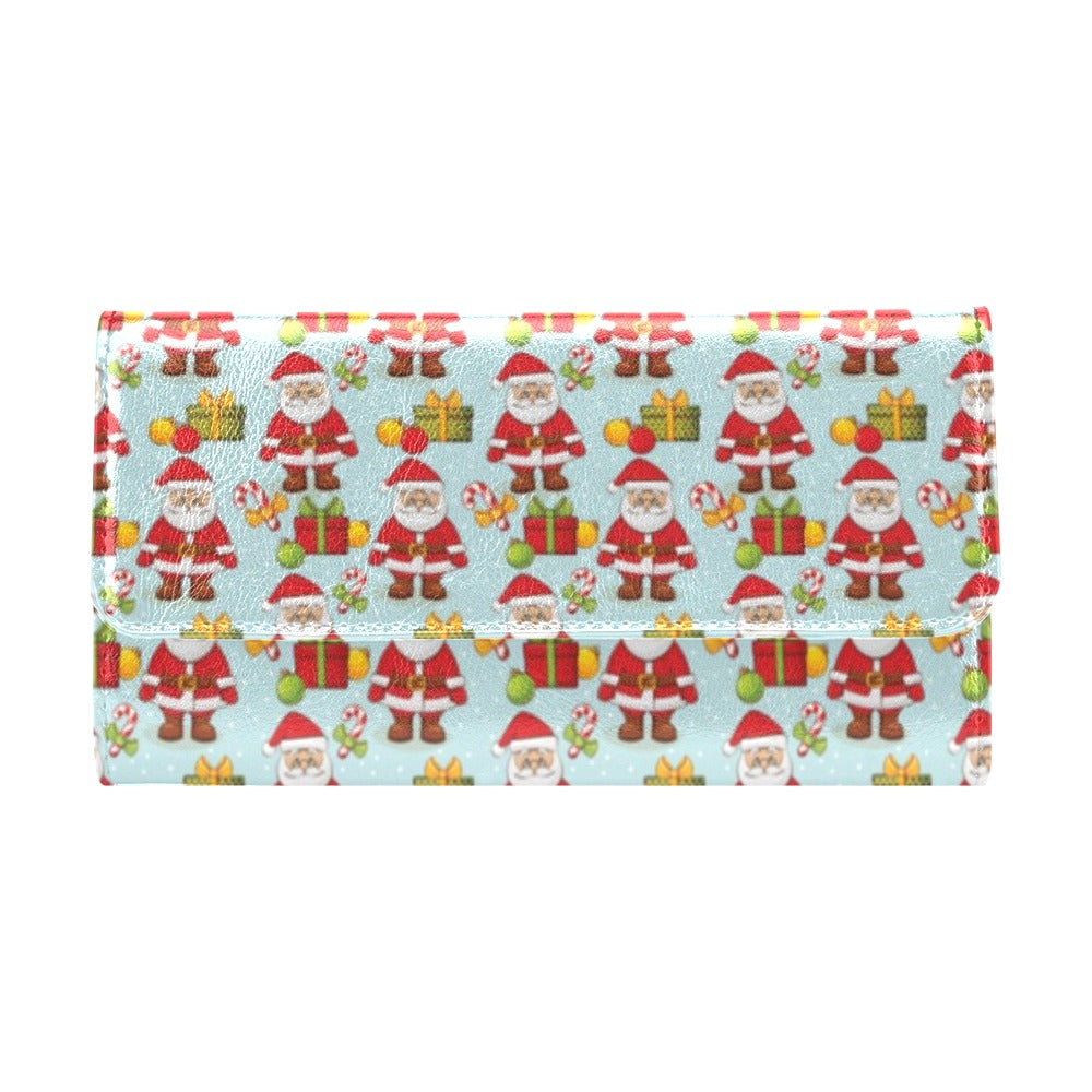 Santa Christmas Themed Print Design LKS303 Women's Trifold Wallet
