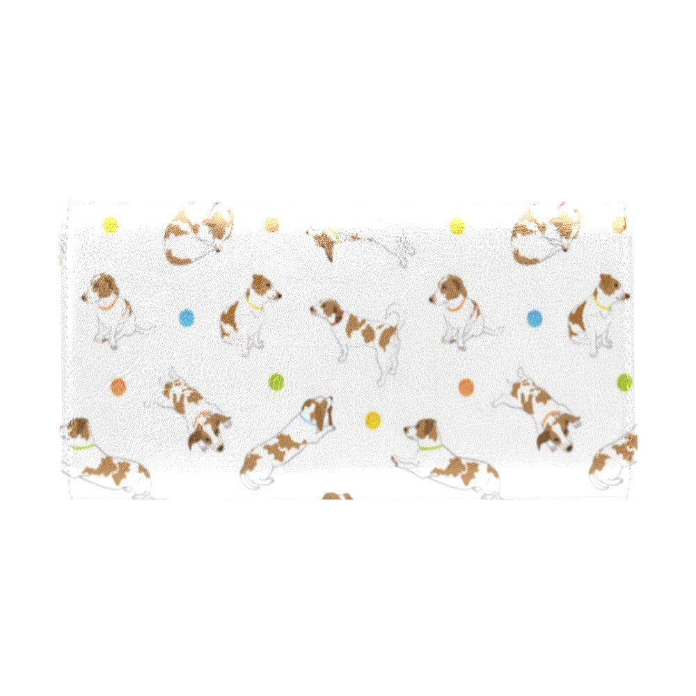 Russell Terriers With Balls Print Design LKS307 Women's Trifold Wallet
