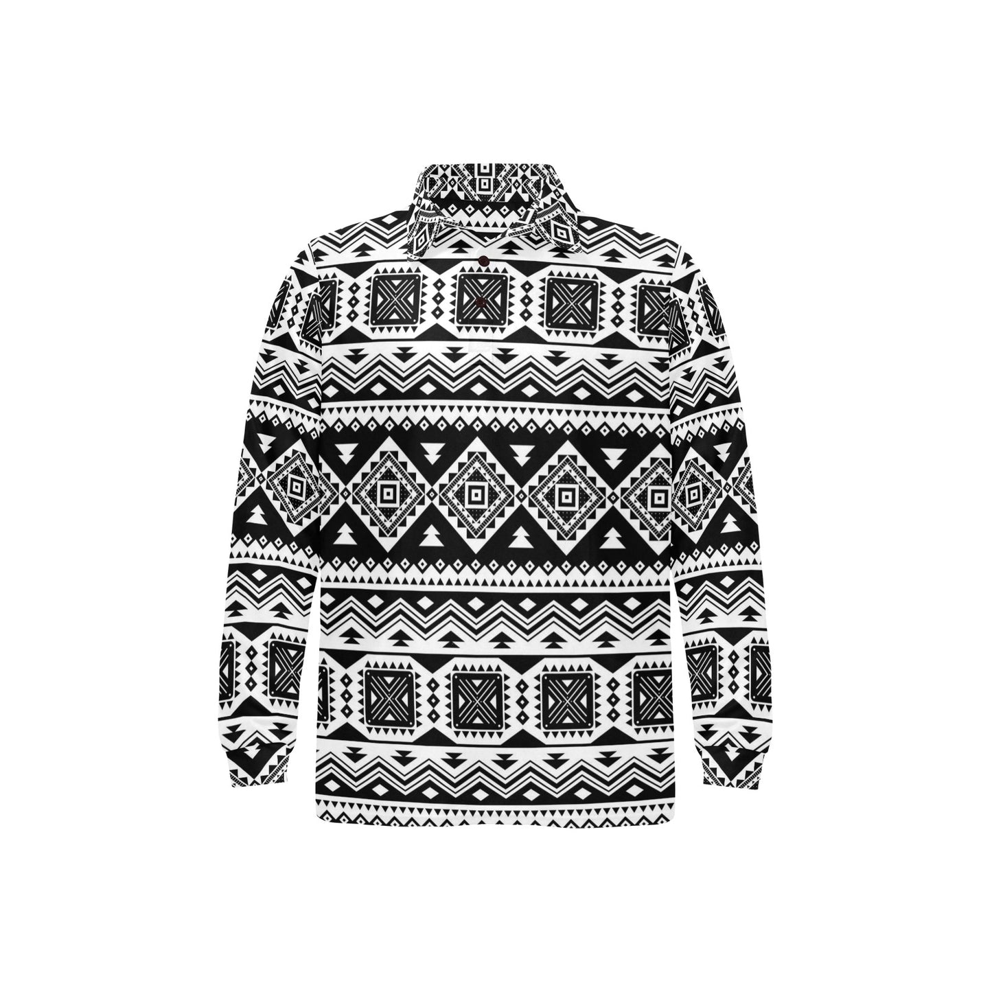 Aztec Pattern Print Design 08 Long Sleeve Polo Shirt For Men's