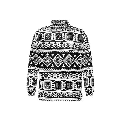 Aztec Pattern Print Design 08 Long Sleeve Polo Shirt For Men's