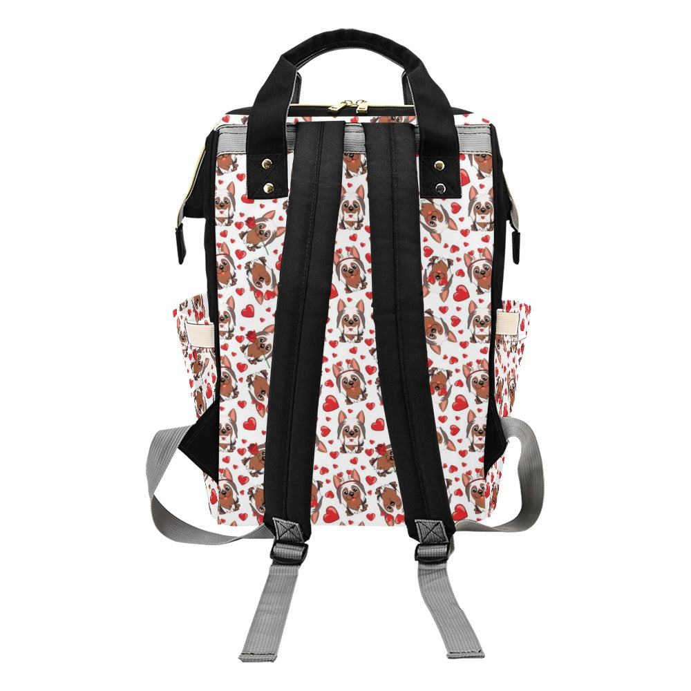 Silky Terriers Heart Print Design LKS302 Diaper Bag Backpack