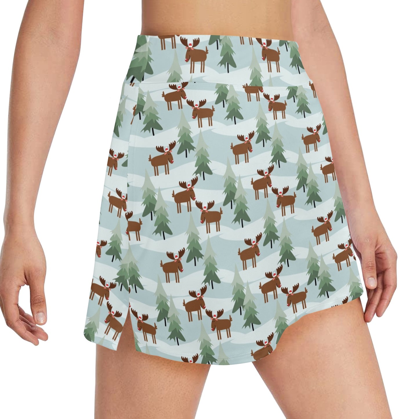 Moose Print Design LKS402 17" Golf & Pickleball Skort with Pockets