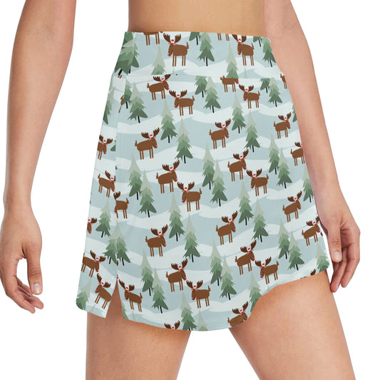 Moose Print Design LKS402 17" Golf & Pickleball Skort with Pockets