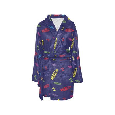 Surfboard Print Design LKS305 Women's Fleece Robe