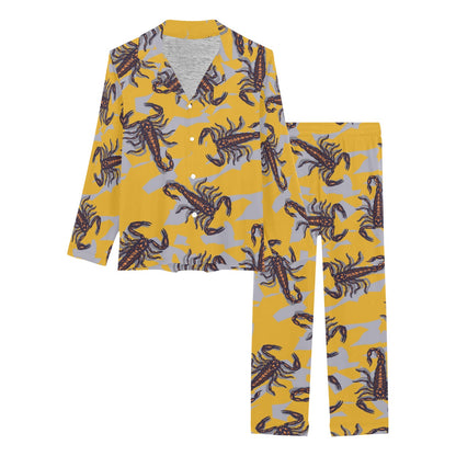 Scorpion Pattern Print Design 01 Women's Long Pajama Set