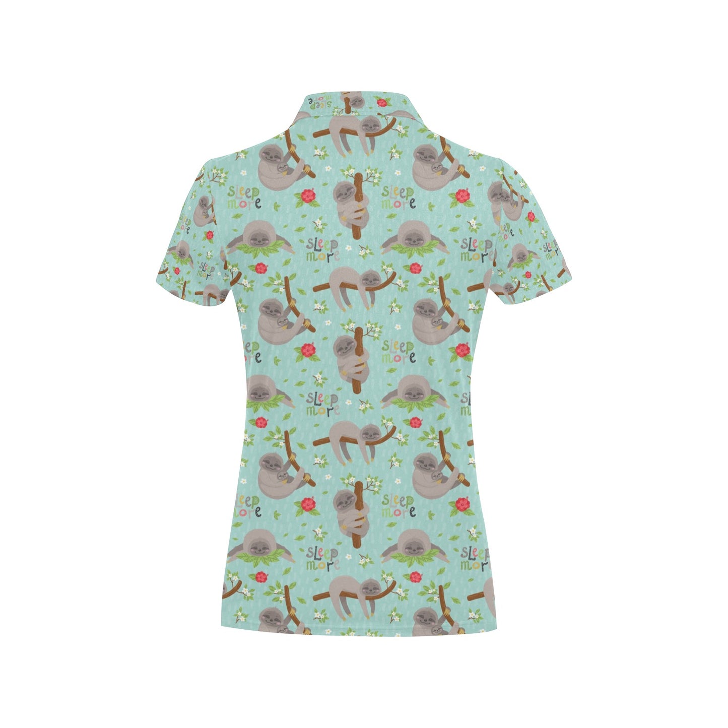 Sloth Print Design LKS305 Women's Polo Shirt