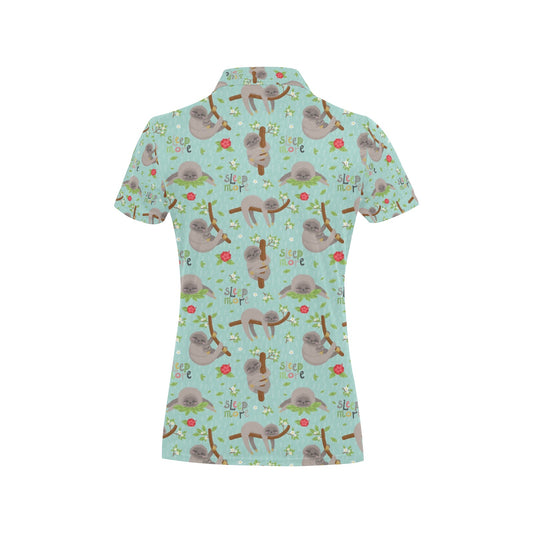 Sloth Print Design LKS305 Women's Polo Shirt
