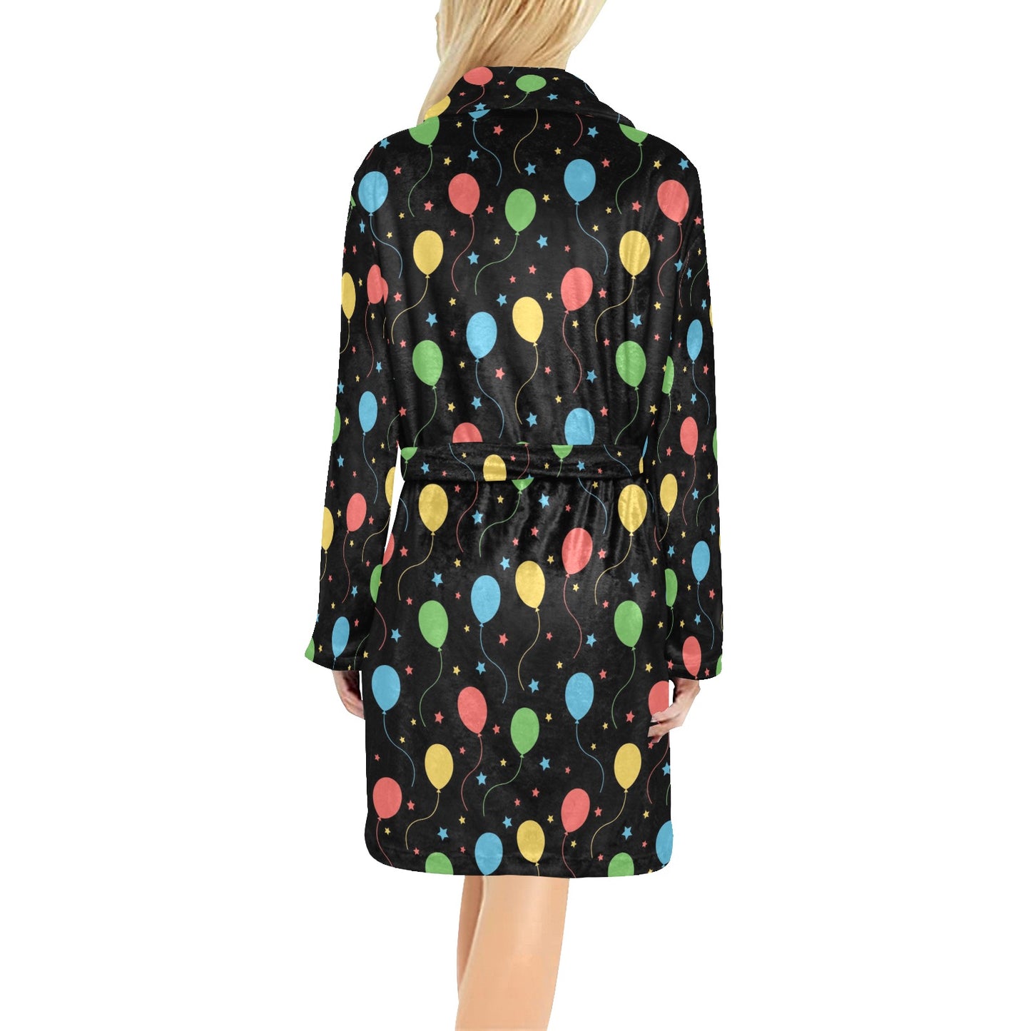 Ballon Colorful Pattern Print Design 04 Women's Fleece Robe