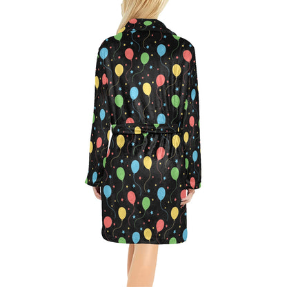Ballon Colorful Pattern Print Design 04 Women's Fleece Robe