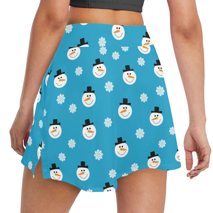 Snowman Print Design LKS303 17" Golf & Pickleball Skort with Pockets