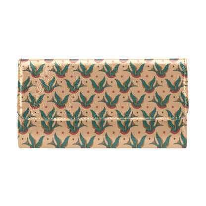 Old School Tattoo Swallow Design Women's Trifold Wallet