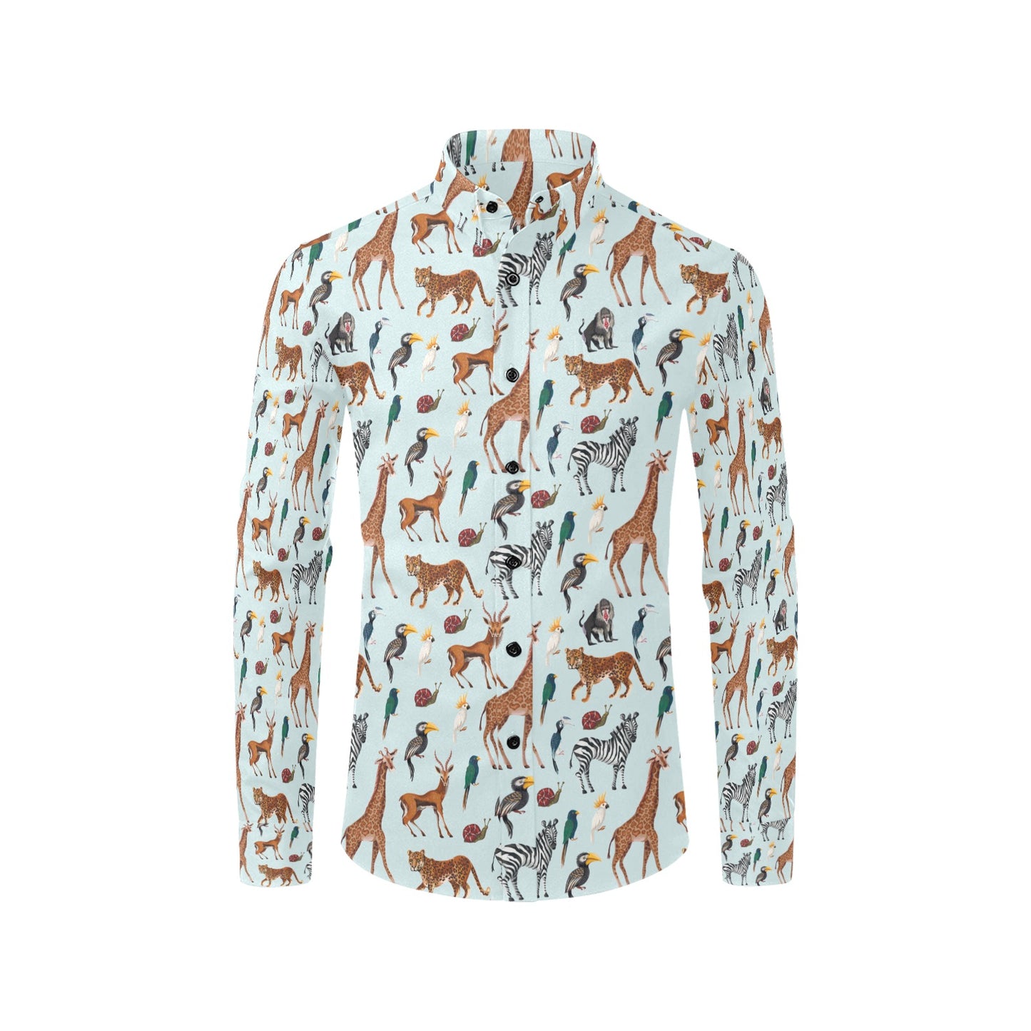 Safari Animal Print Design LKS306 Men's Long Sleeve Dress Shirt