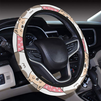 Shiba Inu Print Design LKS305 Steering Wheel Cover with Elastic Edge