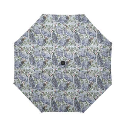 Guinea Fowl Print Design LKS402 Anti-UV Automatic Umbrella