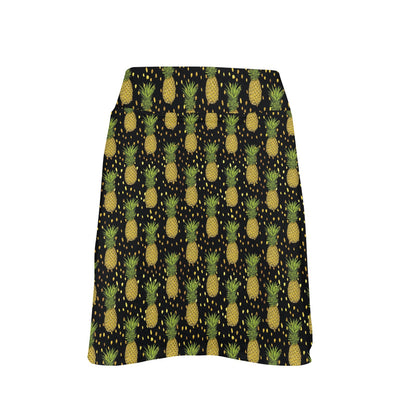 Pineapple Gold Dot Themed Print 17" Golf & Pickleball Skort with Pockets
