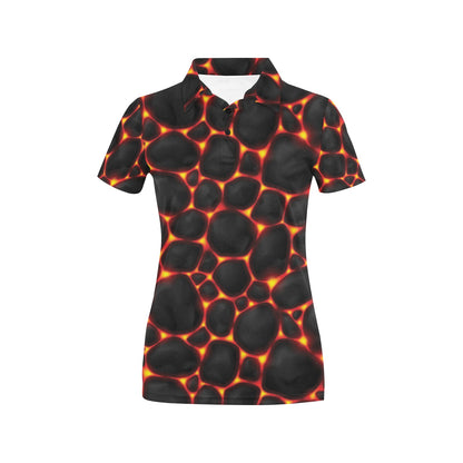 Lava Pattern Print Design 01 Women's Polo Shirt