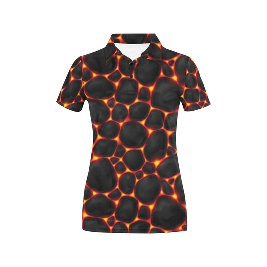 Lava Pattern Print Design 01 Women's Polo Shirt