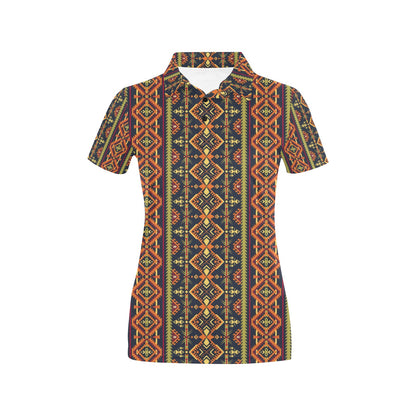 Kente Classic Design African Print Women's Polo Shirt