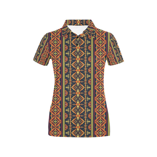 Kente Classic Design African Print Women's Polo Shirt