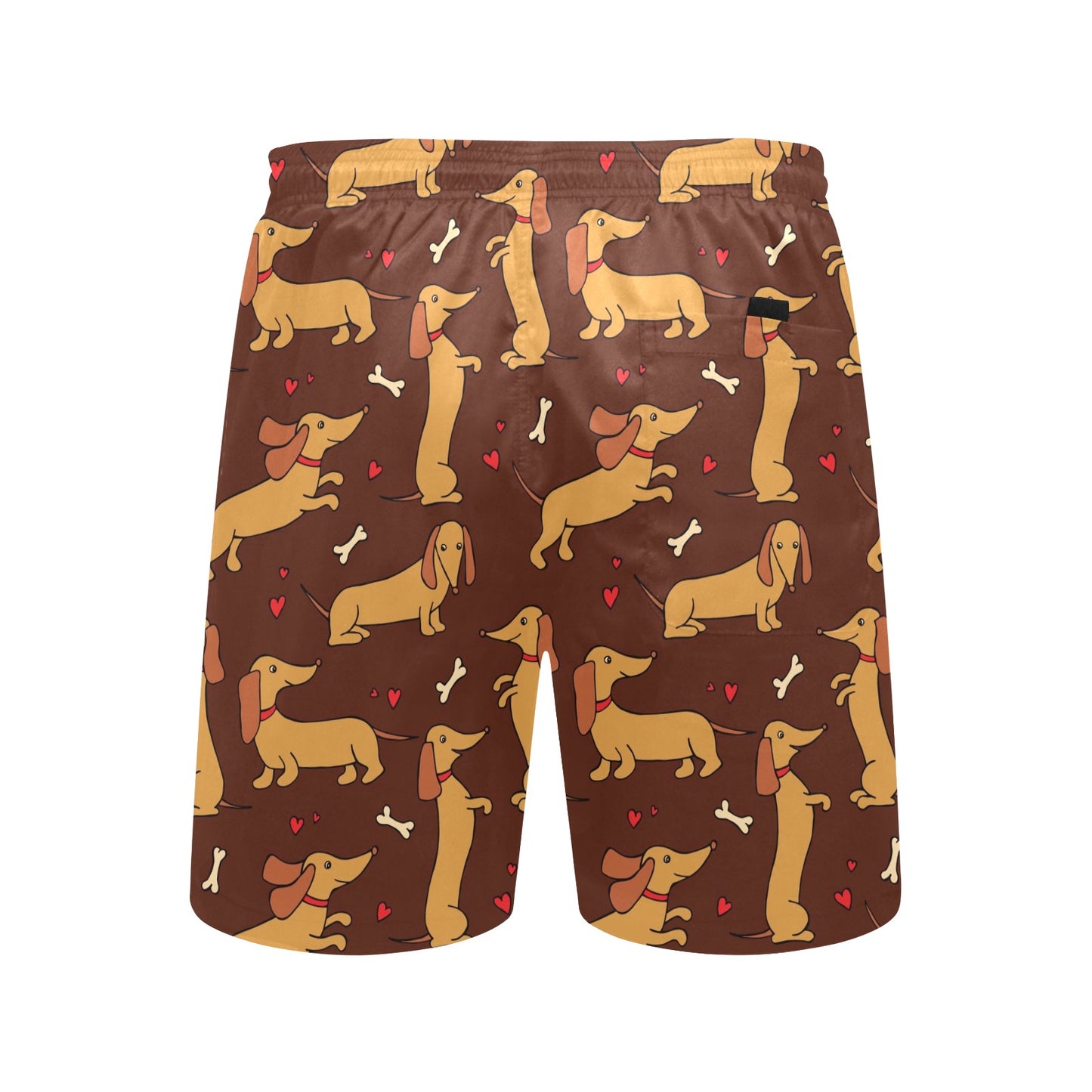 Dachshund Happy Print Pattern Men's Swim Trunks Beach Shorts