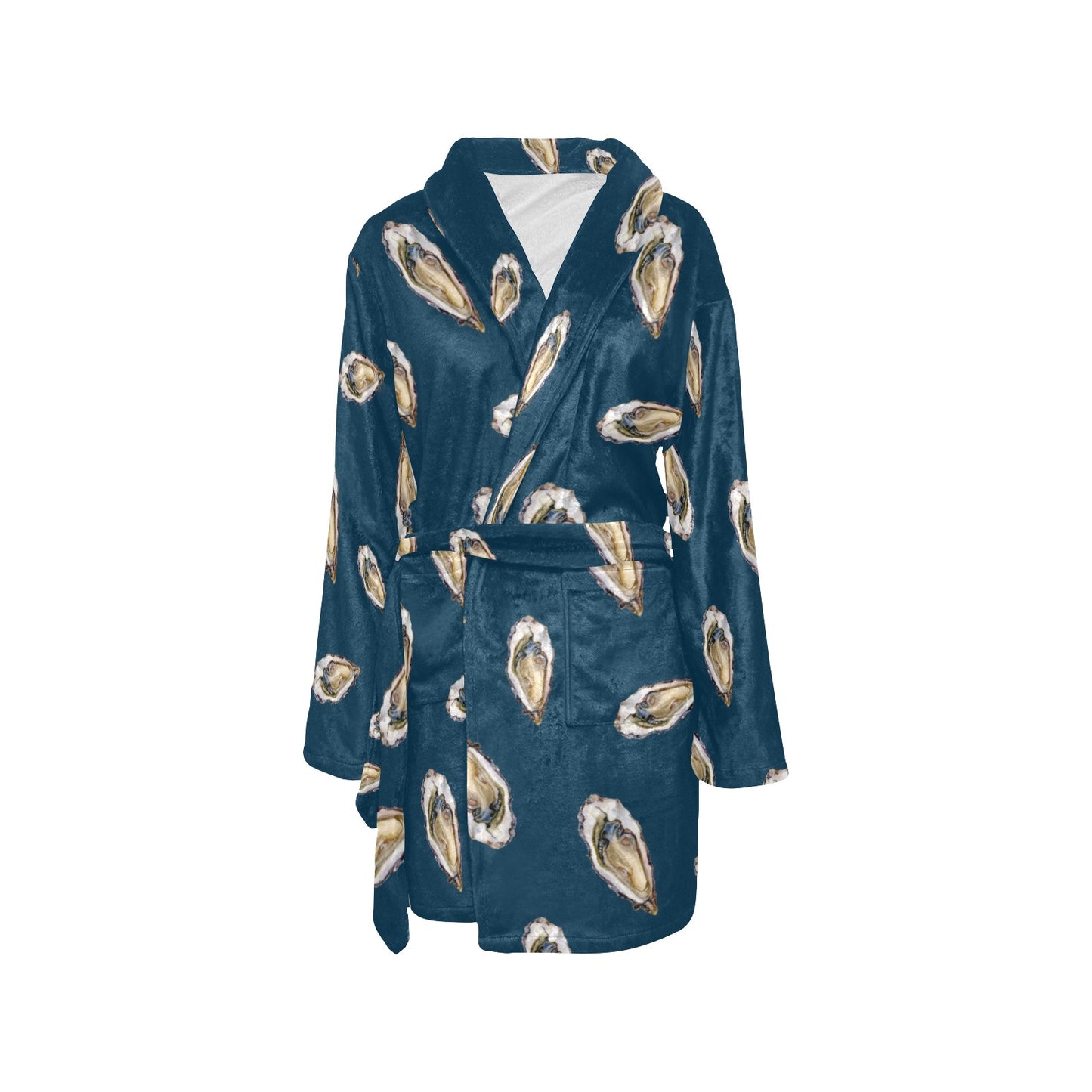 Oyster Pattern Print Design 03 Women's Fleece Robe