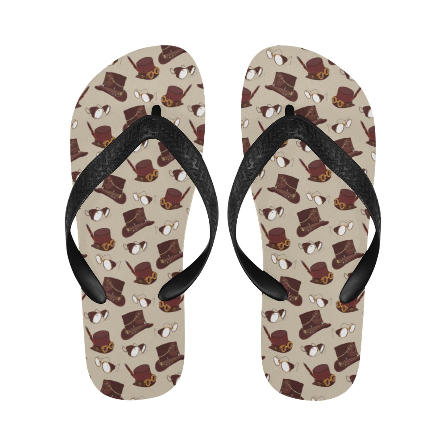 Steampunk Hat Print Design LKS301 Flip Flops