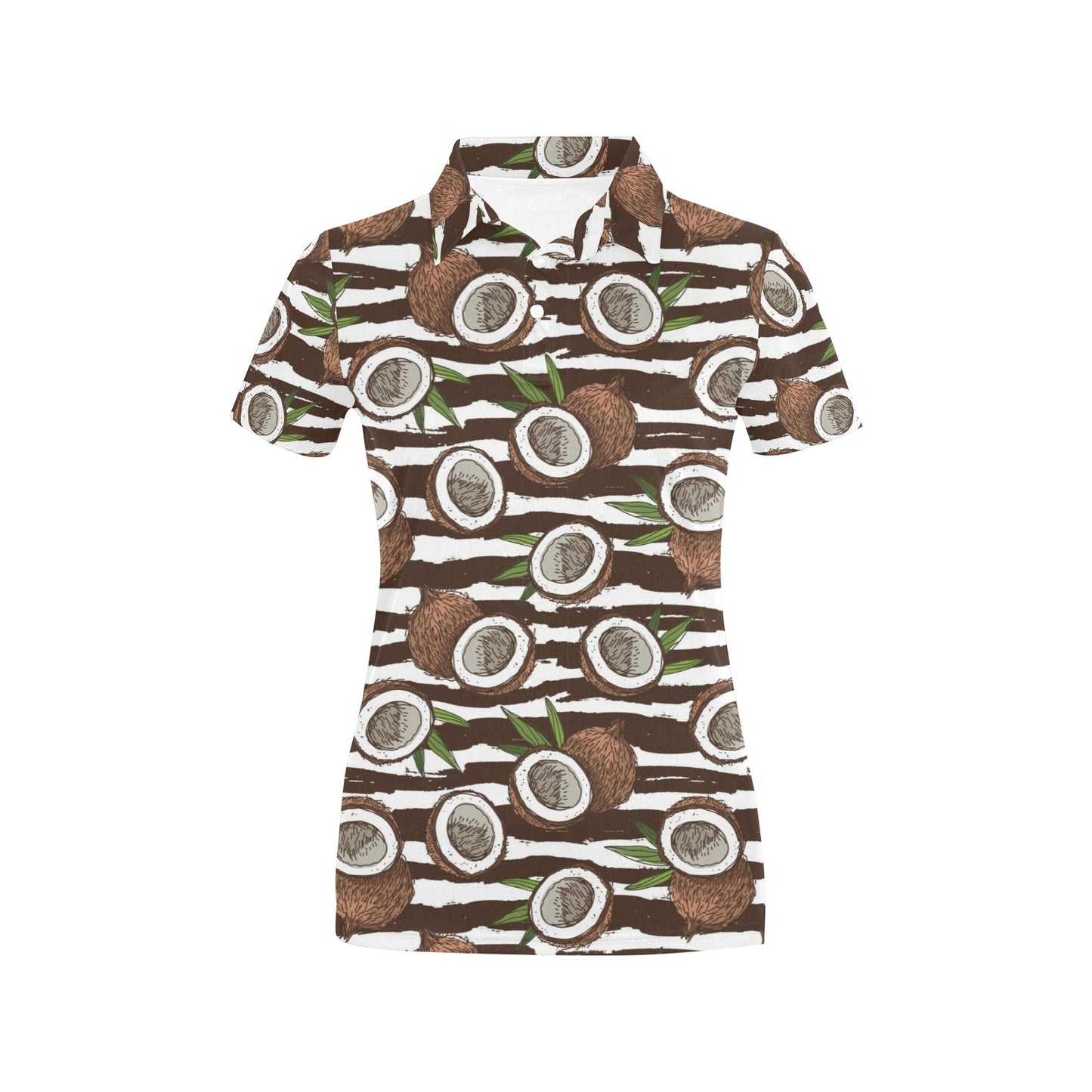 Coconut Pattern Print Design CN04 Women's Polo Shirt