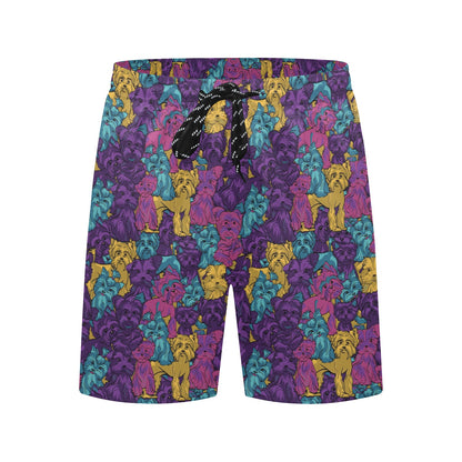 Yorkshire Terriers Print Design LKS3010 Men's Swim Trunks Beach Shorts