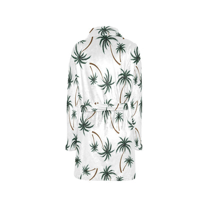 Palm Tree Pattern Print Design PT07 Women's Fleece Robe