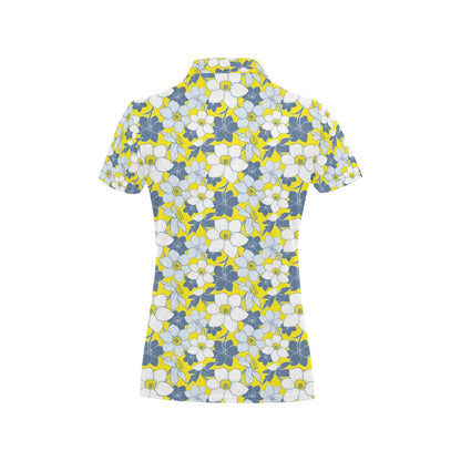 Daffodils Pattern Print Design 01 Women's Polo Shirt