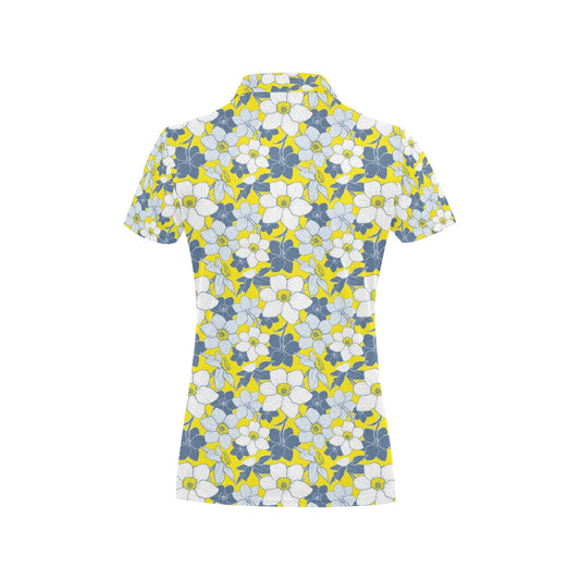 Daffodils Pattern Print Design 01 Women's Polo Shirt