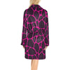 Giraffe Pink Background Texture Print Women's Fleece Robe