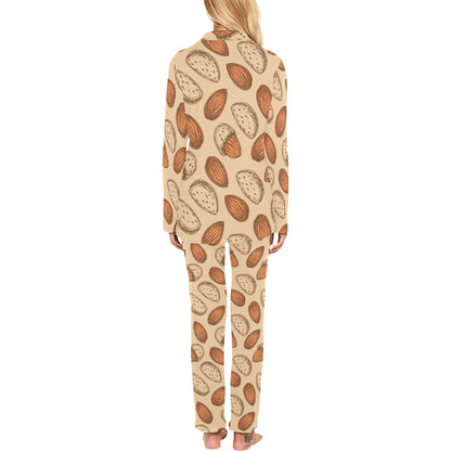 Almond Pattern Print Design 04 Women's Long Pajama Set