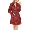 Skull Red Print Design LKS306 Women's Fleece Robe